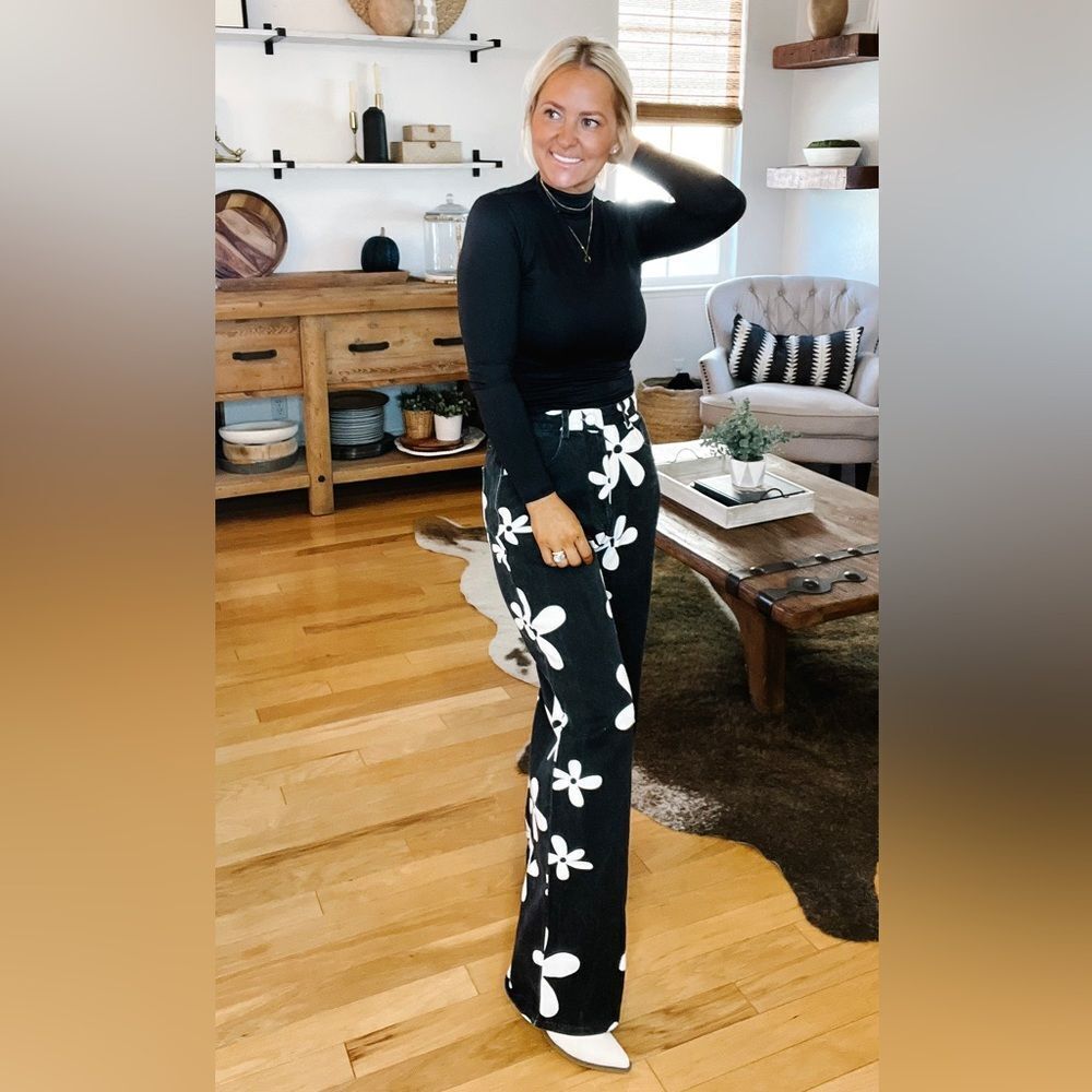 Wildflower black white 90’s denim jean pants